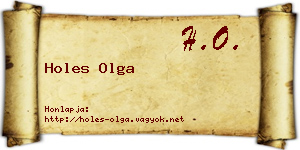 Holes Olga névjegykártya