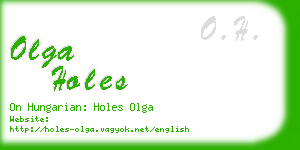 olga holes business card